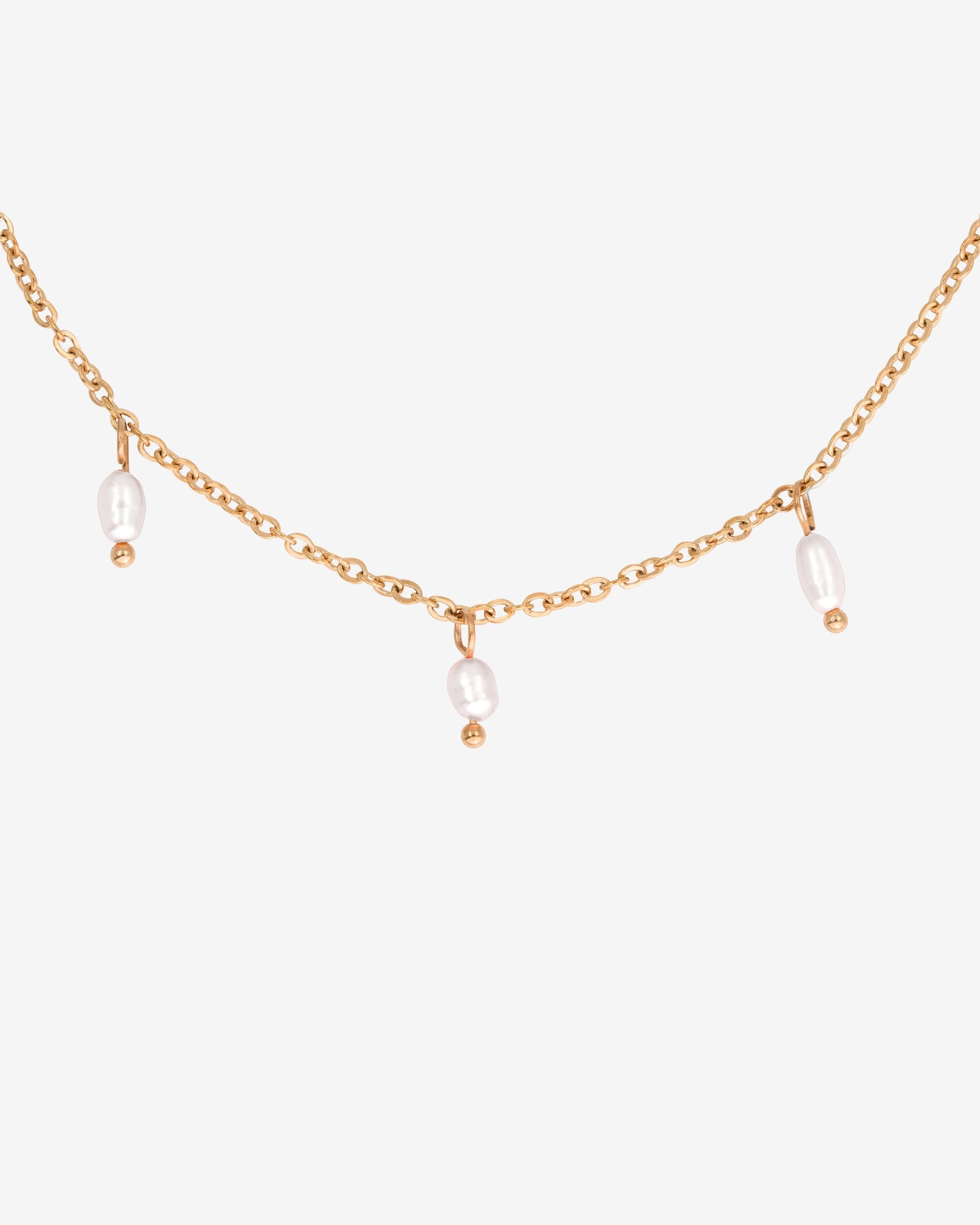Perla Blanco Choker Oro Rosa
