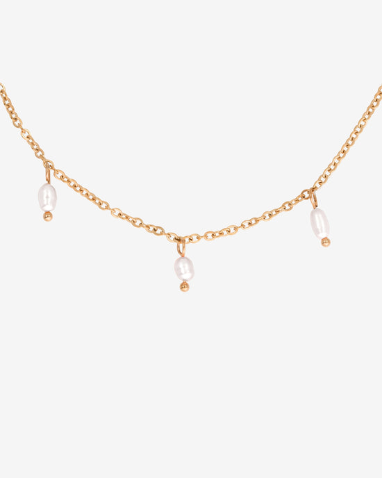 Perla Blanco Choker Oro Rosa