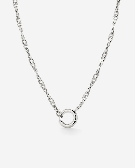 Singapore Chain Charm Collana Argento