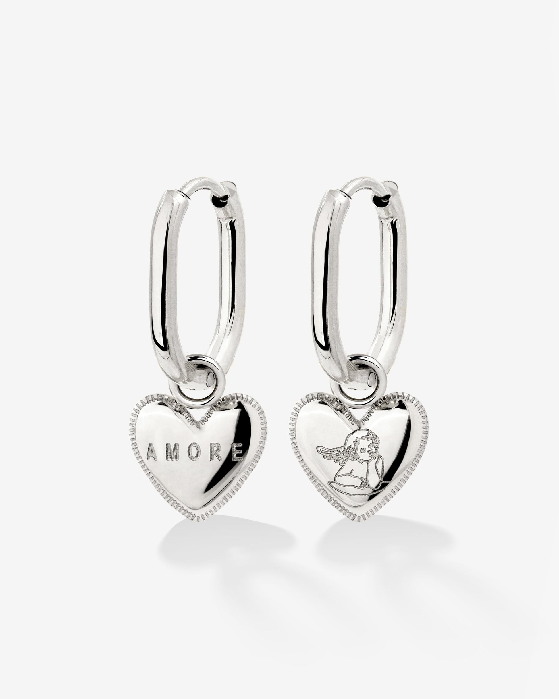 Amore Mio Oval Hoop Set Baby Argento