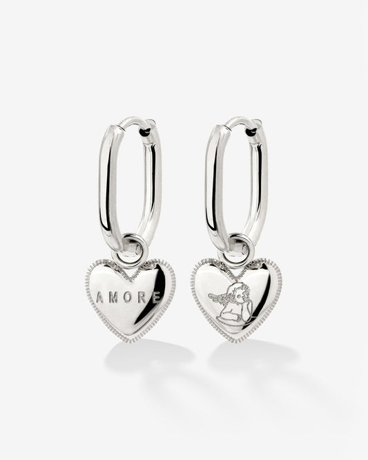 Amore Mio Oval Hoop Set Baby Argento