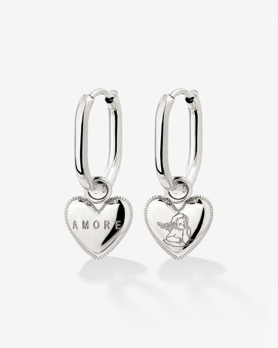 Amore Mio Oval Hoop Set Baby Argento