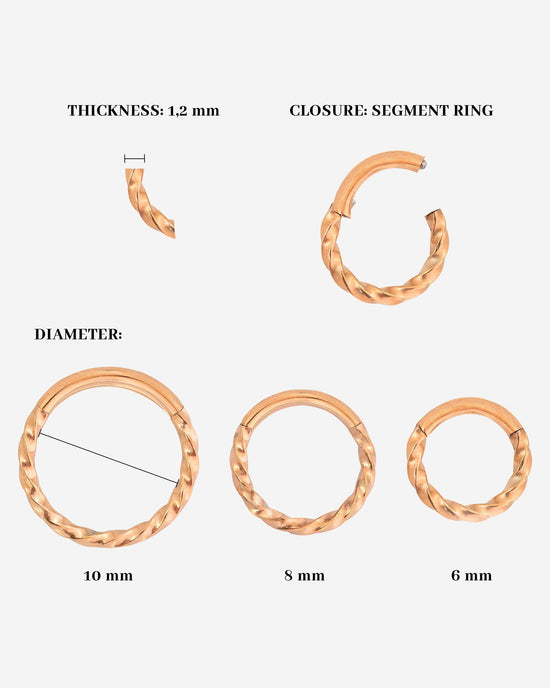 Twisted Click Piercing Oro Rosa