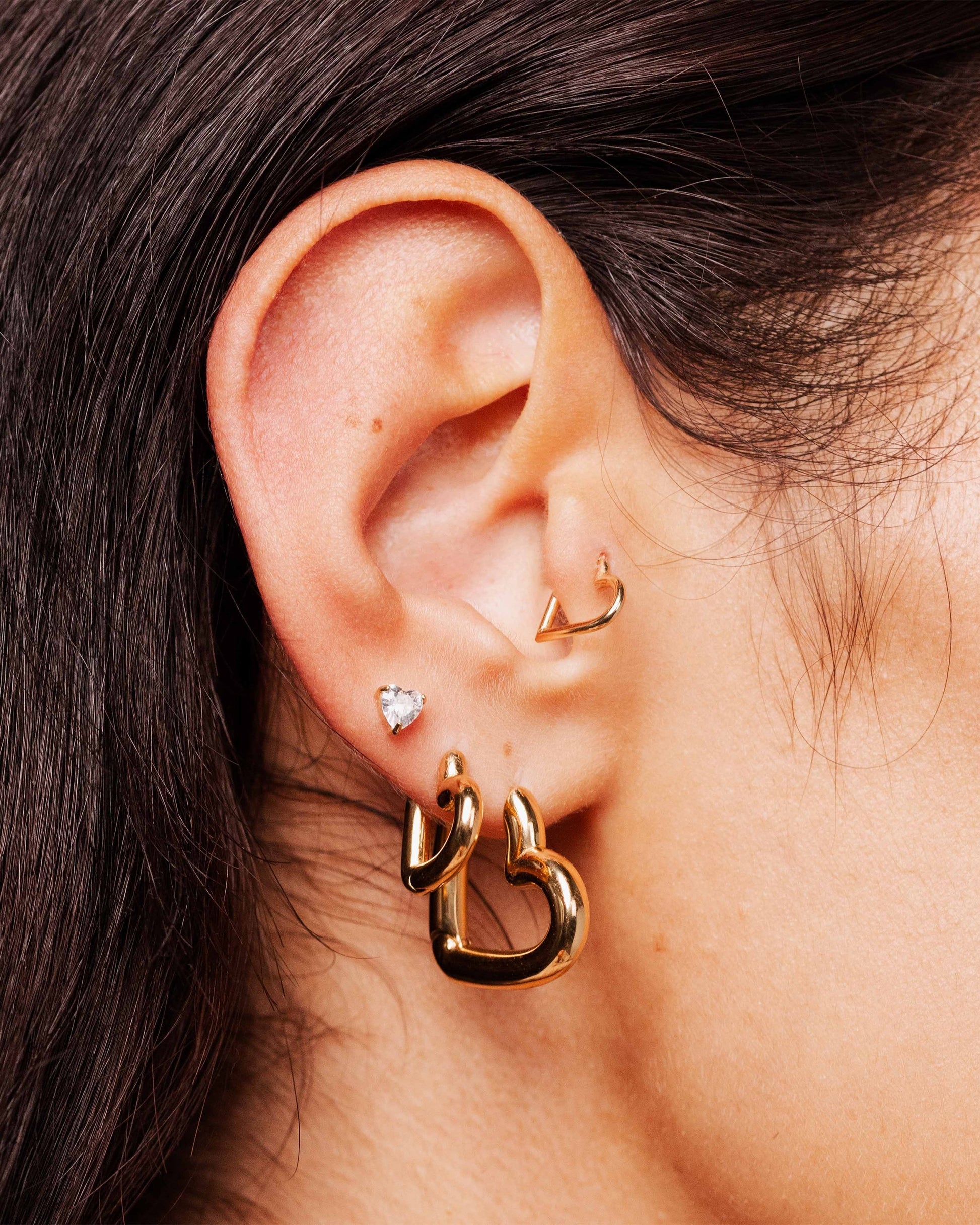 Phat Heart Hoops Small Oro Rosa