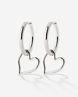 Melting Heart Hoop Set Medium Argento