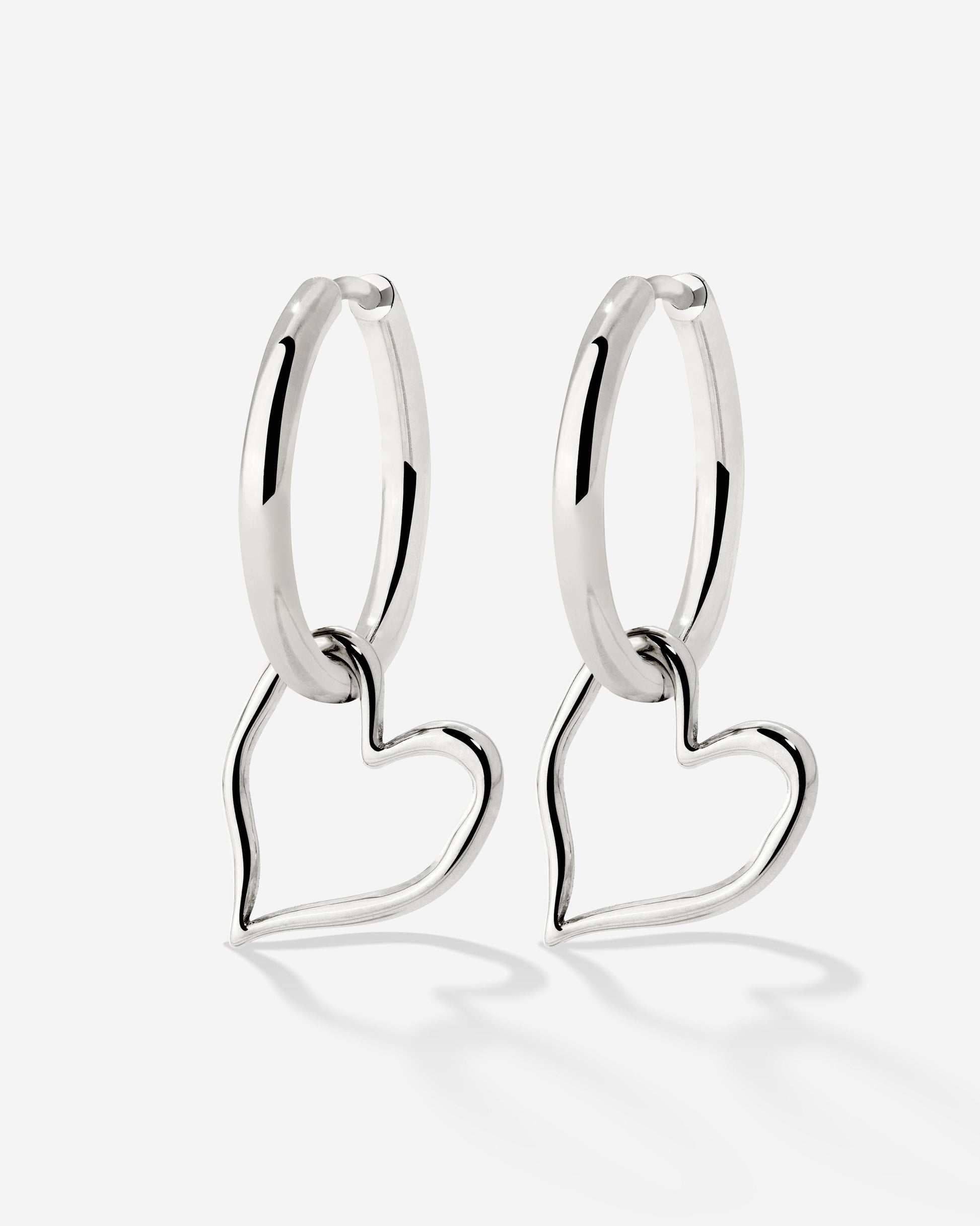 Melting Heart Hoop Set Medium Argento