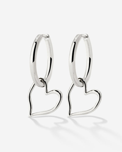Melting Heart Hoop Set Medium Argento