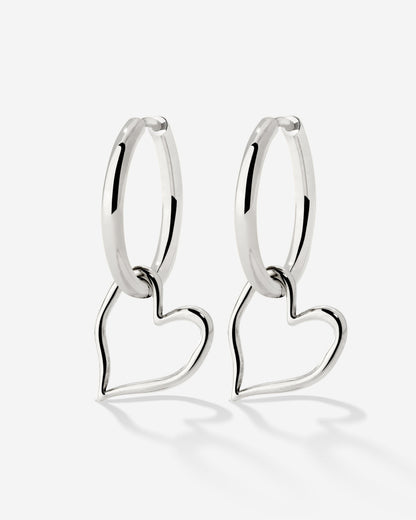 Melting Heart Hoop Set Medium Argento