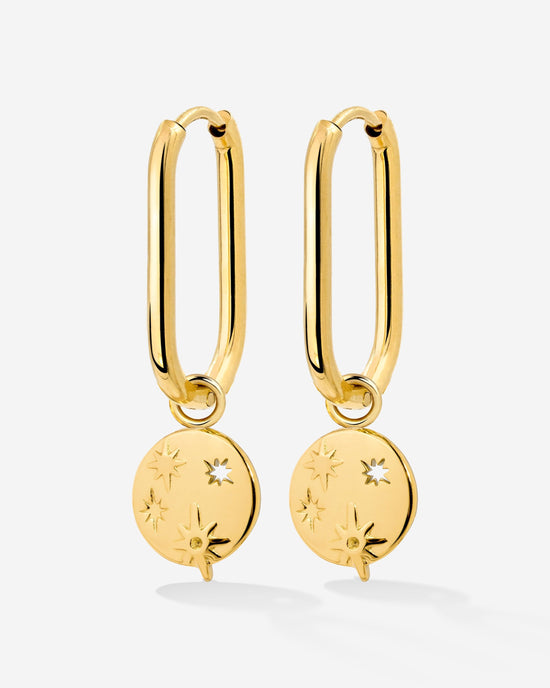 Shiny Stars Oval Hoop Set Small Oro