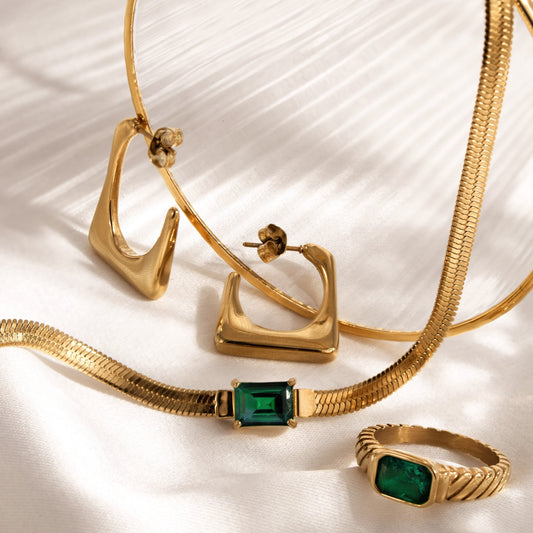 Rectangle Hoops Argento