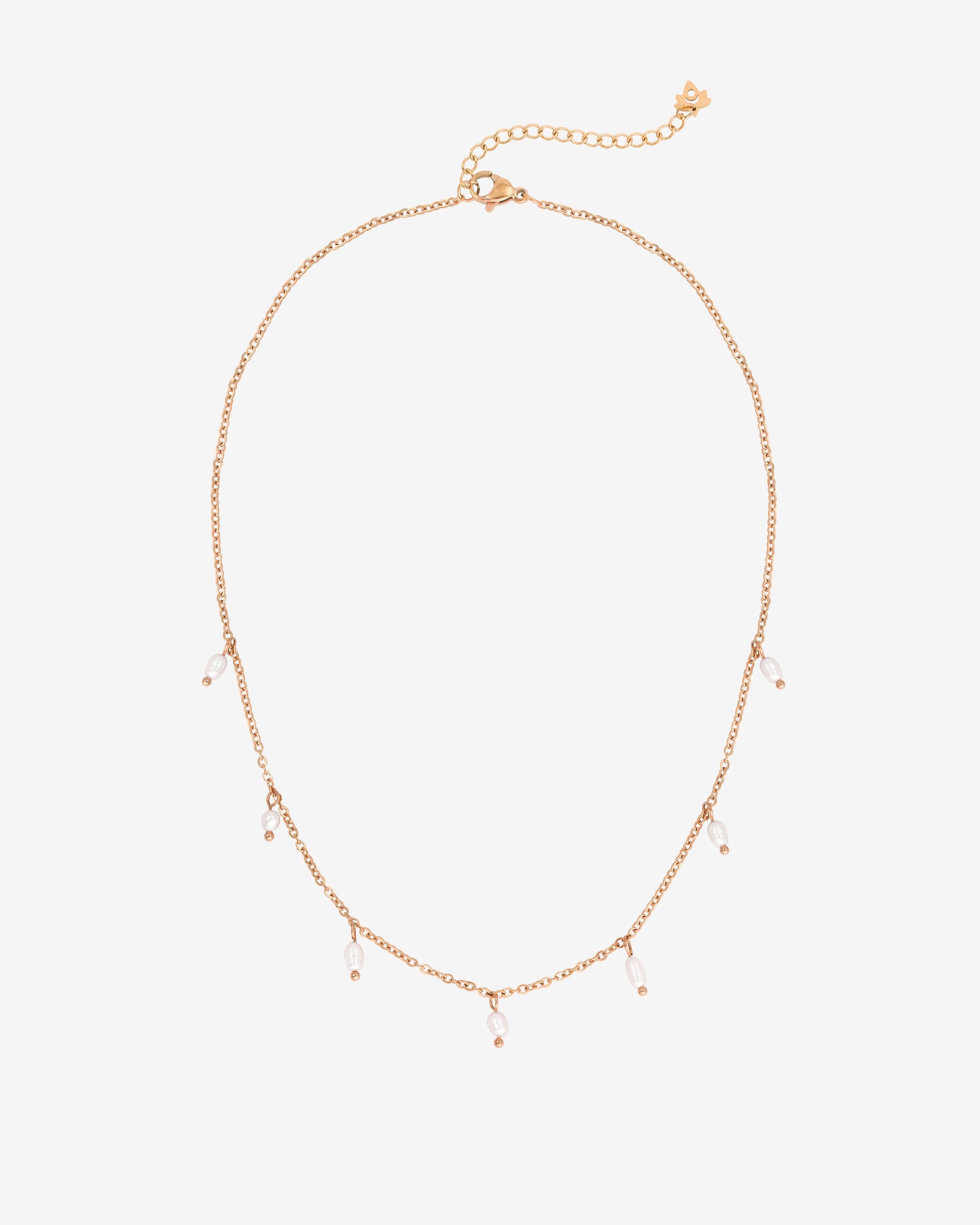 Perla Blanco Choker Oro Rosa