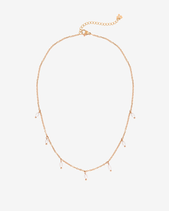 Perla Blanco Choker Oro Rosa