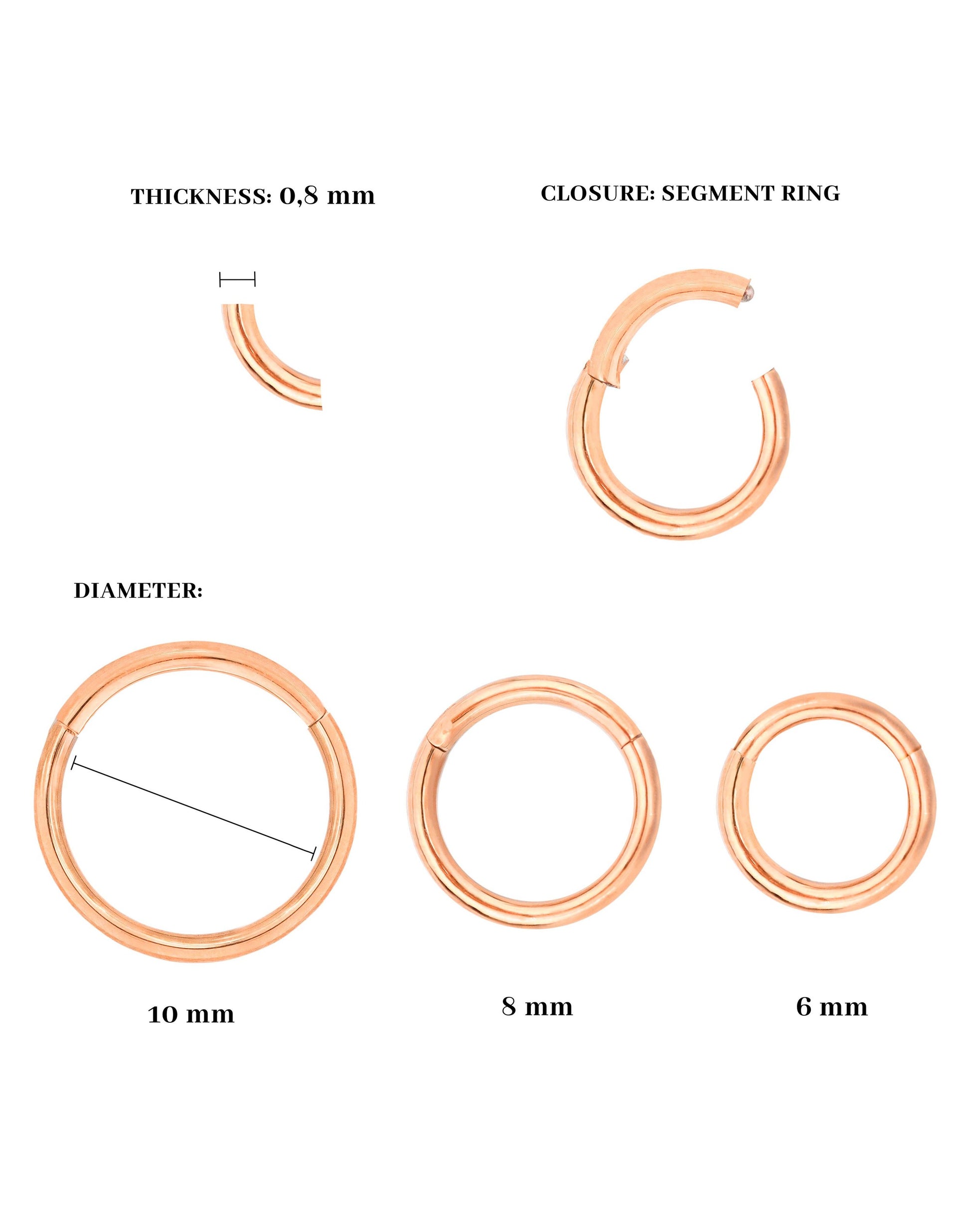 Basic Click Piercing Oro Rosa