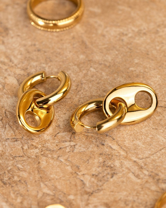 Chunky Gem Find Hoop Set Medium Oro
