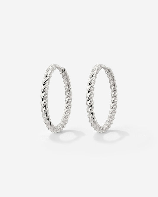 Twisted Hoops Medium Argento