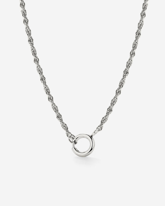 Rope Chain Charm Collana Argento