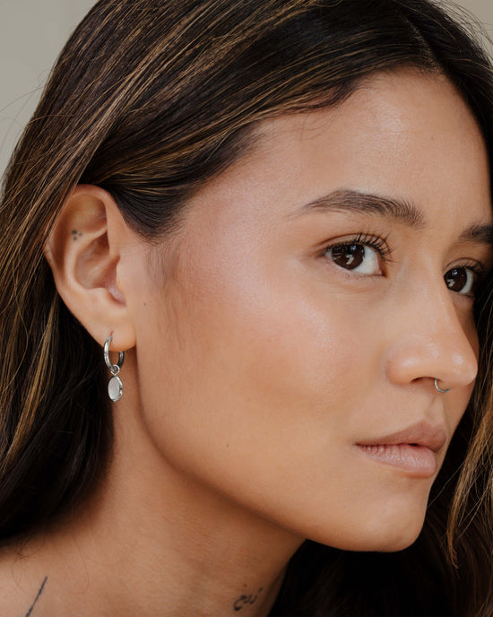 Mother of Pearls Hoop Set Argento