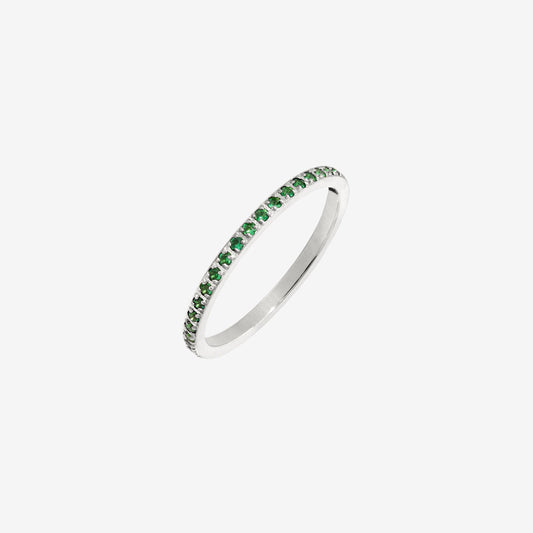 Green Sparkle Anello Argento