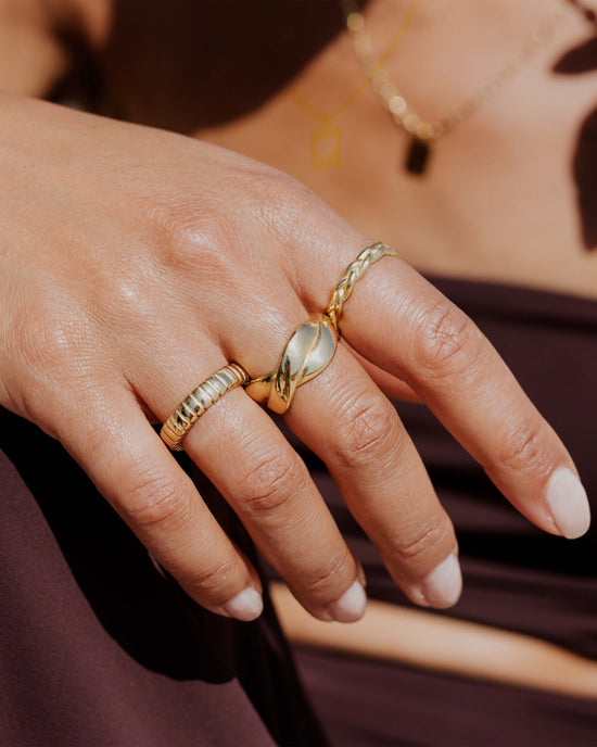 Striped Anello Bold Oro