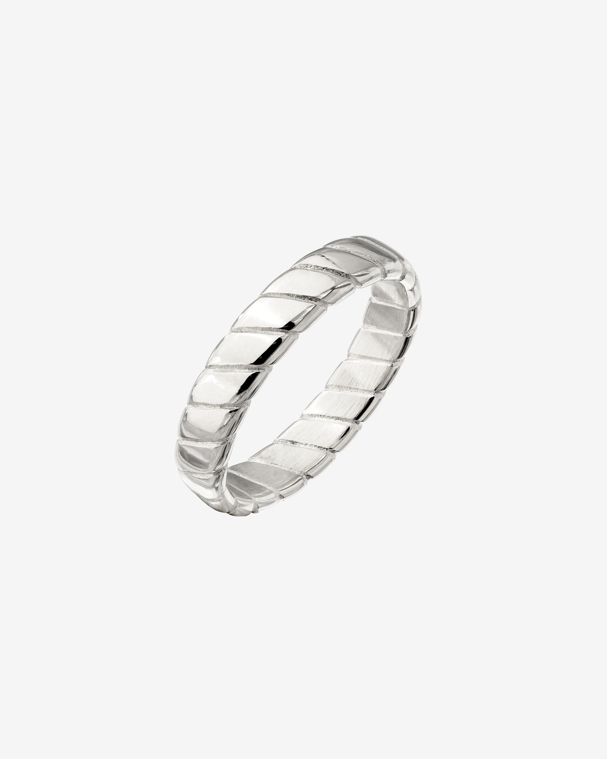 Flat Stripe Anello Argento