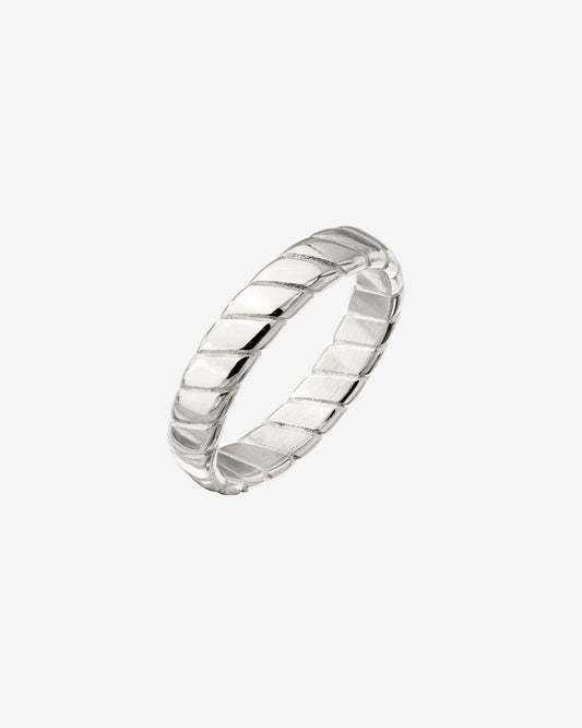 Flat Stripe Anello Argento