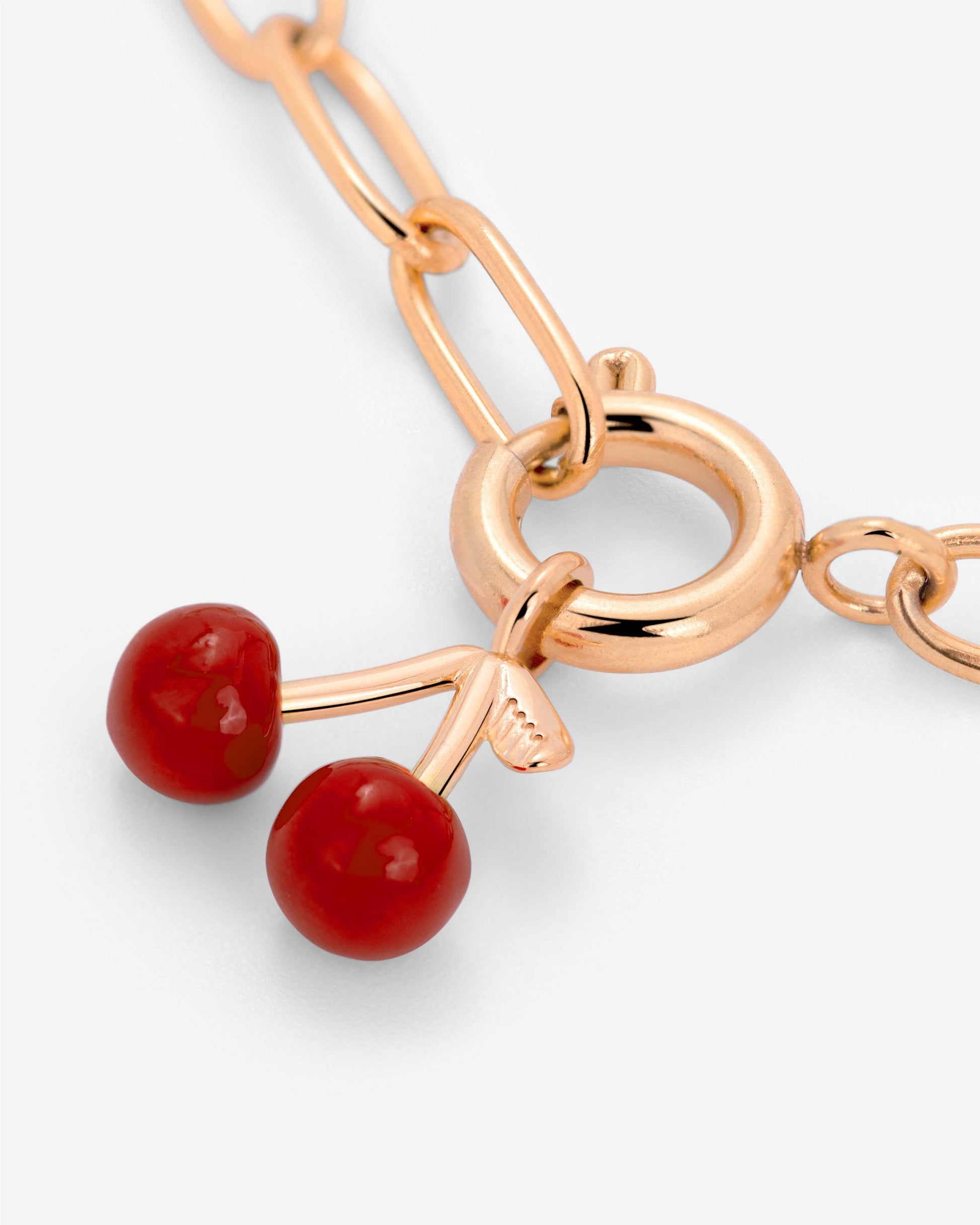 Very Cherry Oval Links Collana Set Oro Rosa