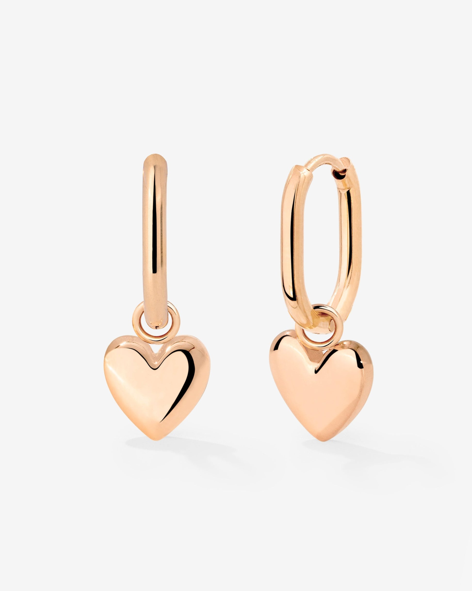 Lovely Heart Oval Hoop Set Baby Oro Rosa