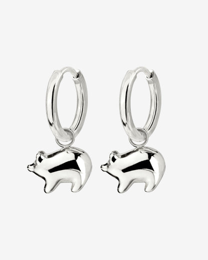 Piggy Hoop Set Small Argento