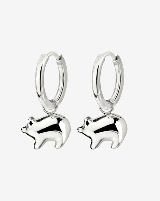 Piggy Hoop Set Small Argento
