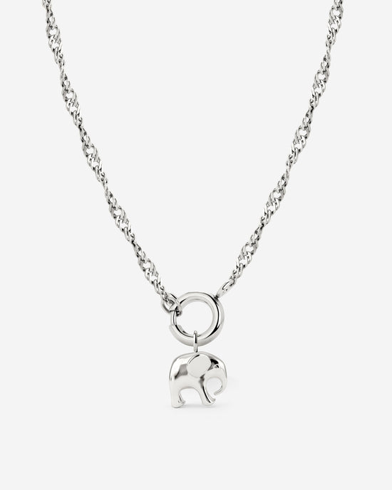 Elephant Singapore Chain Collana Set Argento