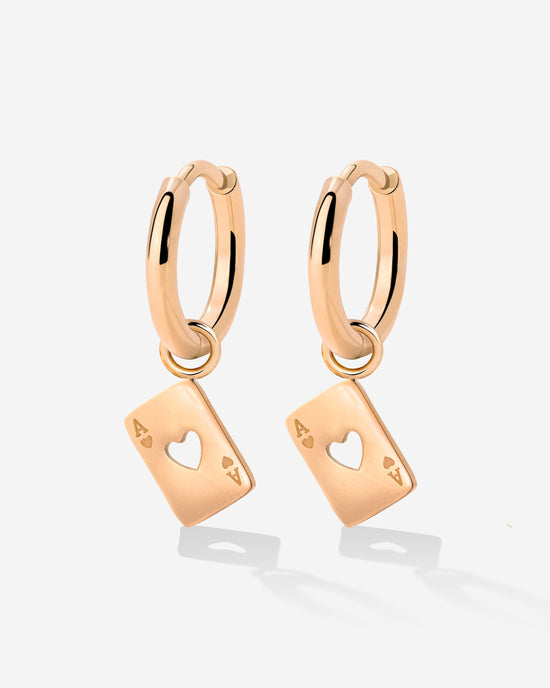 Heart Ace Hoop Set Small Oro Rosa