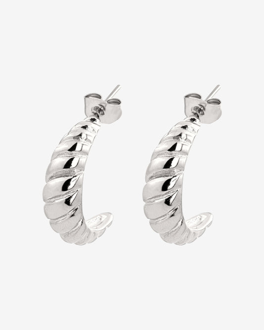Towel Twist Hoops Argento