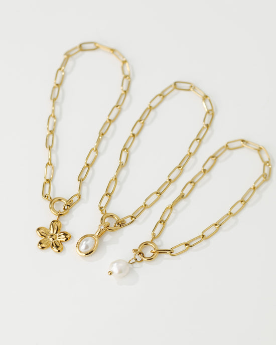 Oval Links Charm Bracciale Set