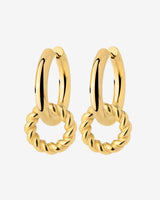 Chunky Twisted Donut Hoop Set Medium Oro