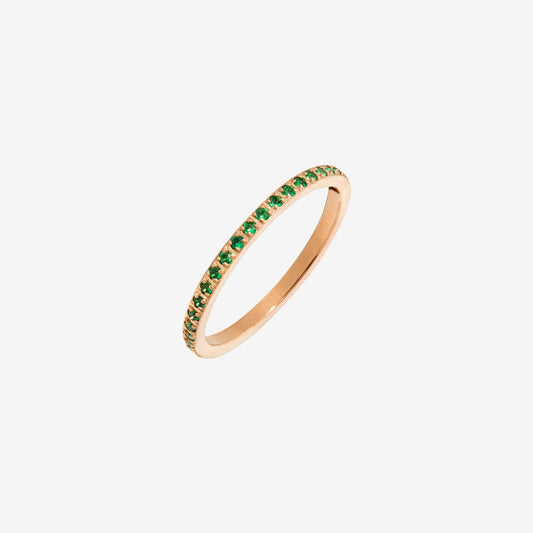 Green Sparkle Anello Oro Rosa