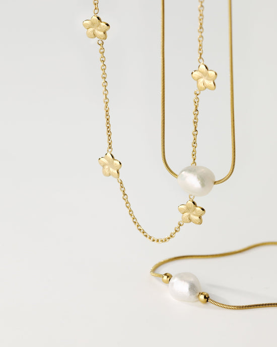 Minimalist Pearl Collana Oro Rosa