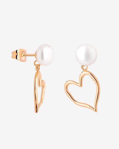 Melting Heart Pearl Orecchini Oro Rosa