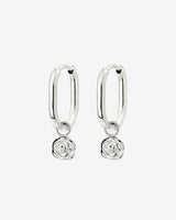 Rose Oval Hoop Set Baby Argento