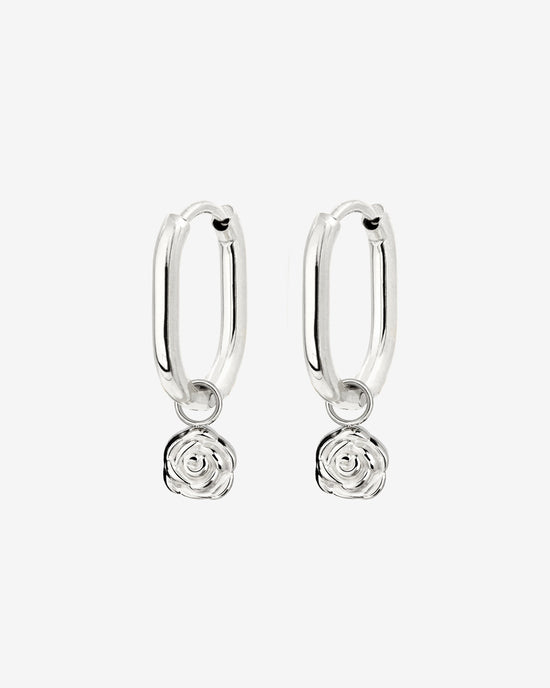 Rose Oval Hoop Set Baby Argento