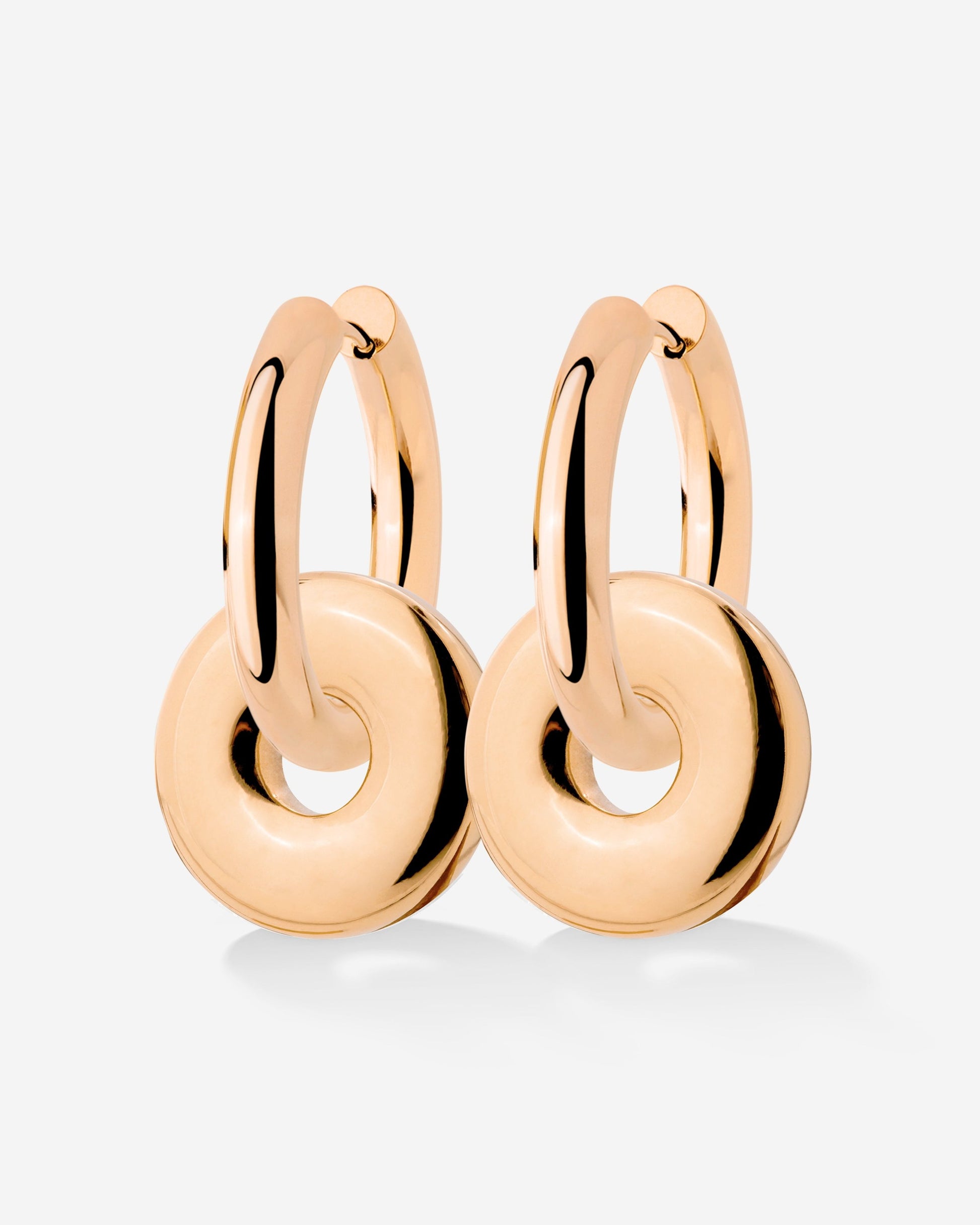 Chunky Sleek Donut Hoop Set Medium Oro Rosa
