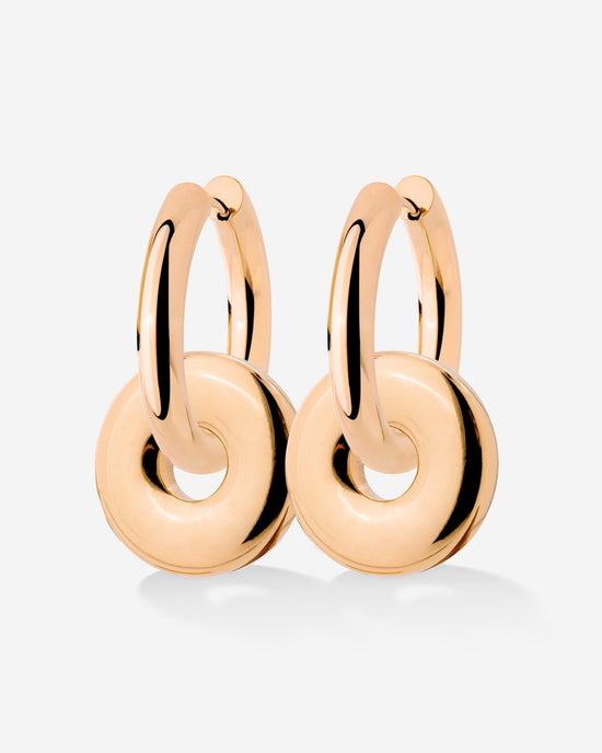 Chunky Sleek Donut Hoop Set Medium Oro Rosa