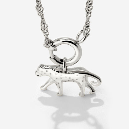 Leopard Singapore Chain Collana Set Argento