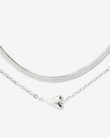 Flowy Heart Collana Bundle Argento