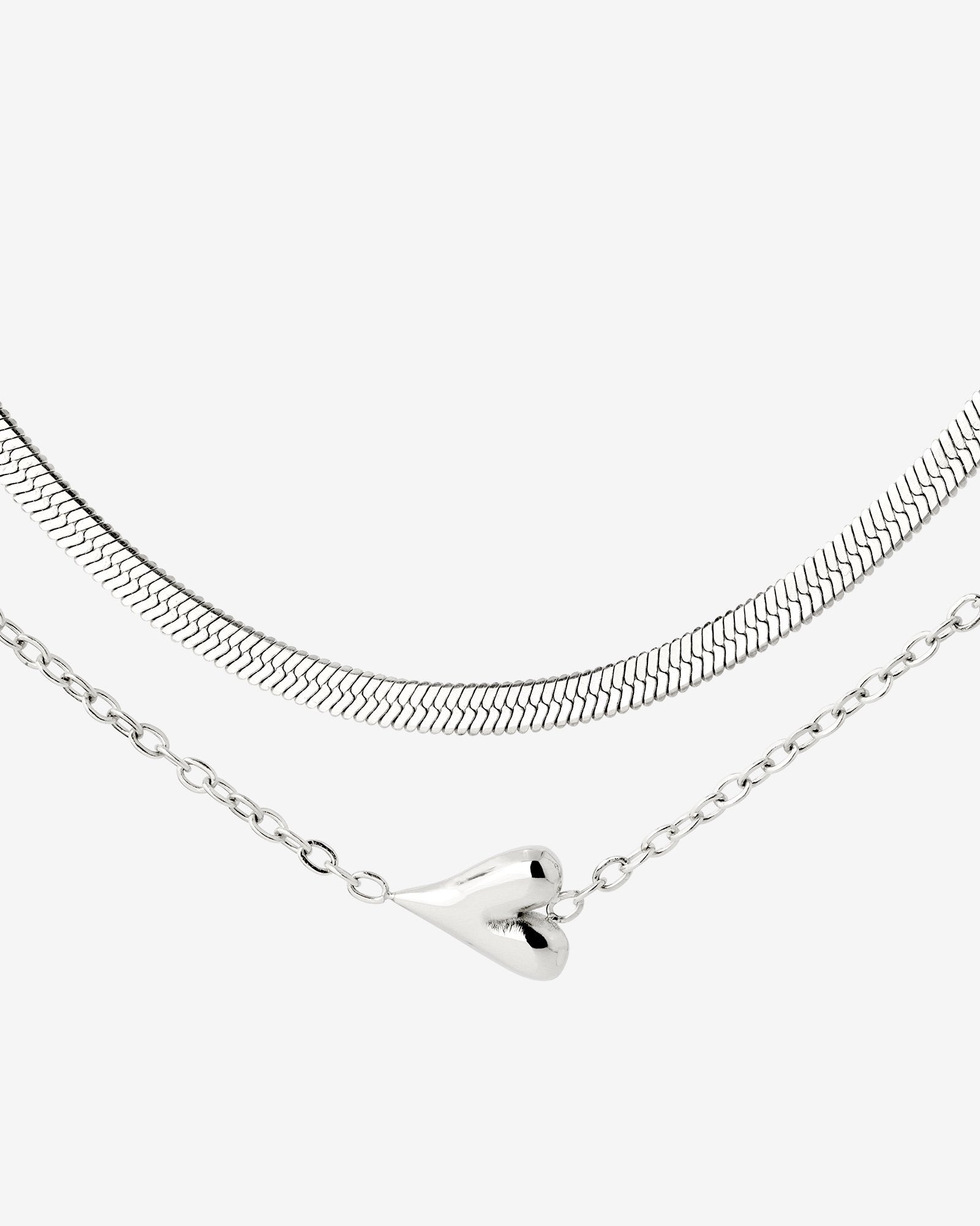 Flowy Heart Collana Bundle Argento