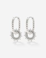 Sunny Oval Twisted Hoop Set Baby Argento
