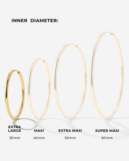 Extra Large Hoops Argento