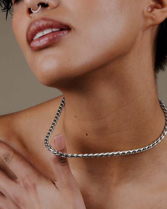Spiral Links Collana Argento
