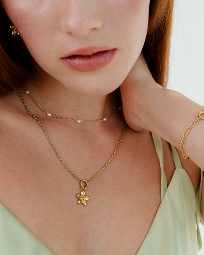 Blossom Rope Chain Collana Set Oro