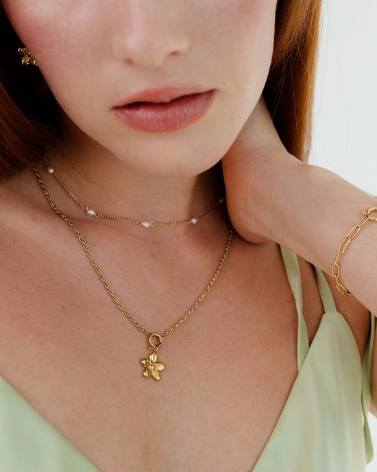 Blossom Rope Chain Collana Set Oro