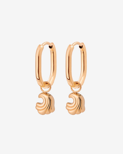Curvy Wave Oval Hoop Set Baby Oro Rosa